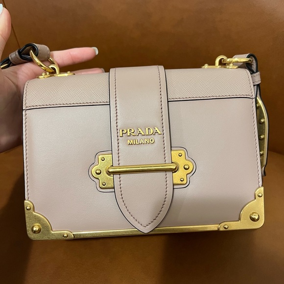 PRADA Cahier Shoulder Bag Powder Pink - Picture 3 of 10